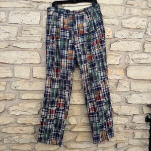Jos A Bank Patchwork Pants Men’s  Executive Collection Cotton 36R 35x31 Pleated